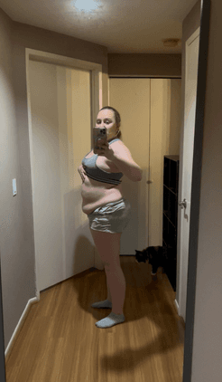 Laura before starting weight care with Elara