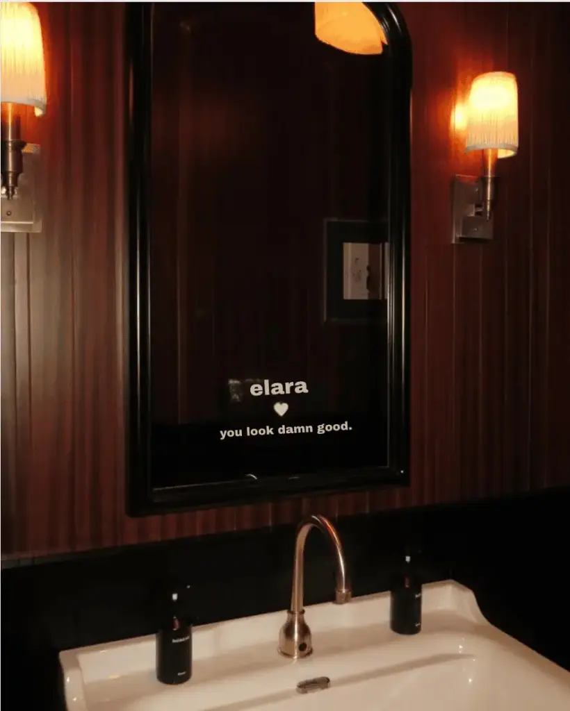 An elara mirror that reads you look damn good