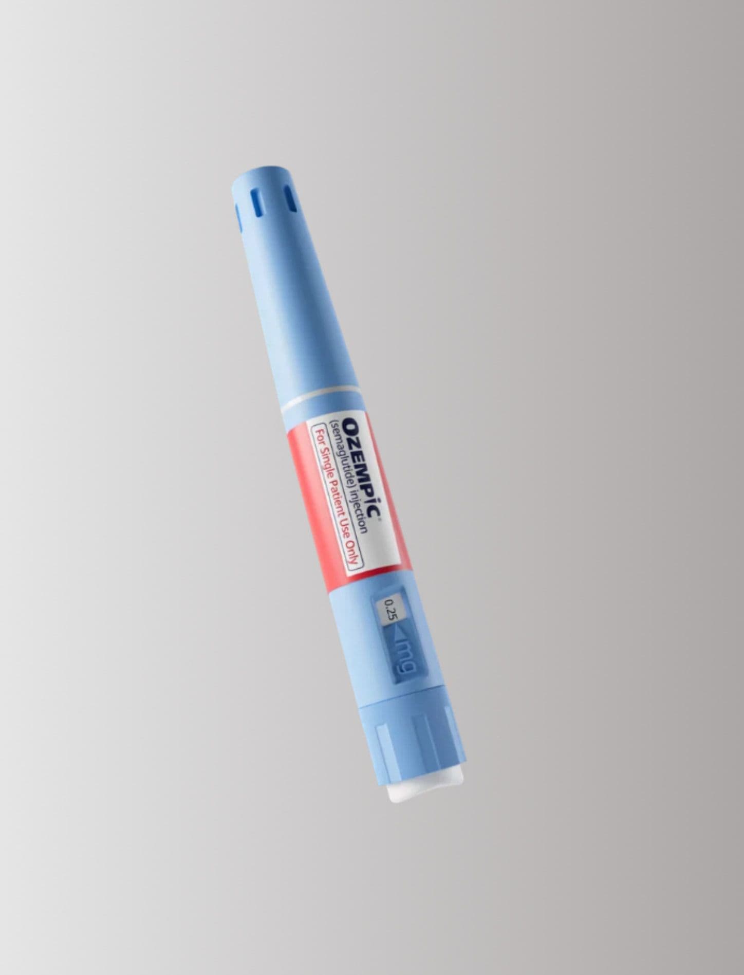 An Ozempic semaglutide 0.25 mg injection pen