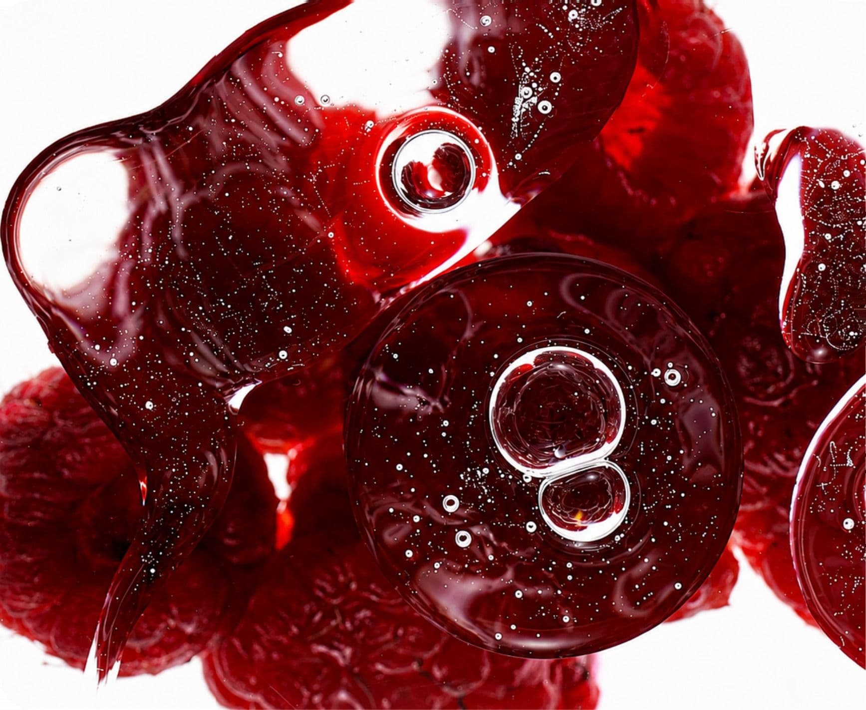 Red gel capsules, shot close