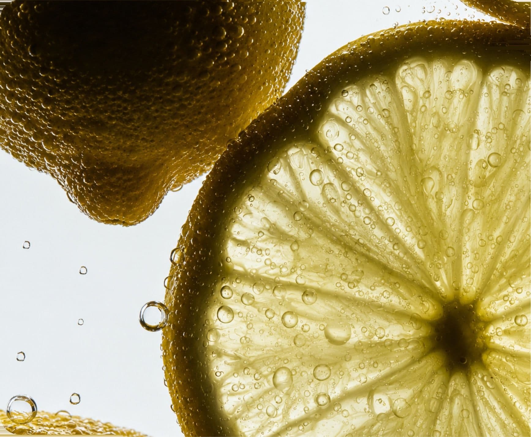 Citrus slices in sparkling water