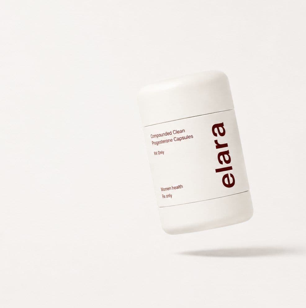The elara compounded clean progesterone capsules jar