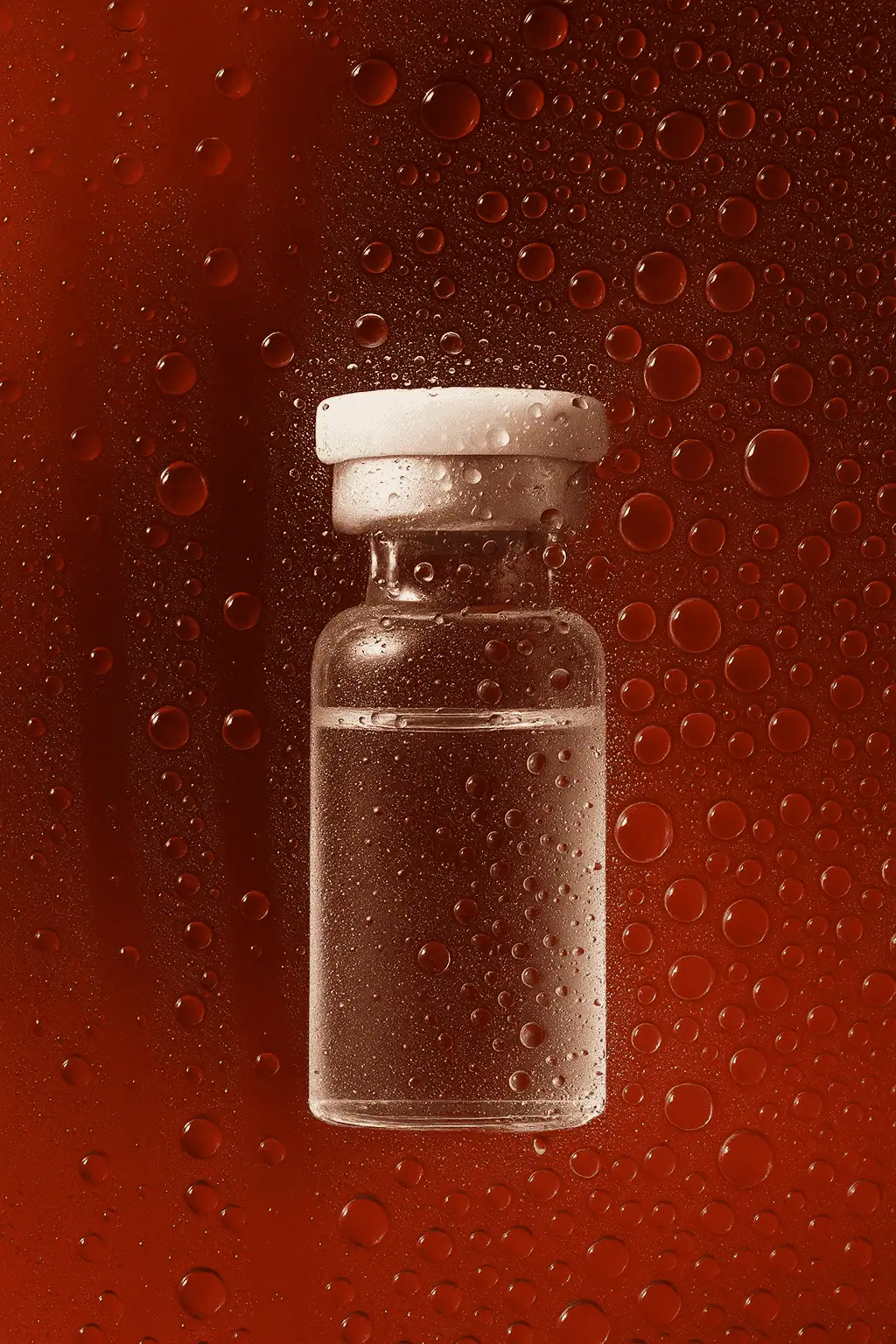 Elara injectable vial with water droplets